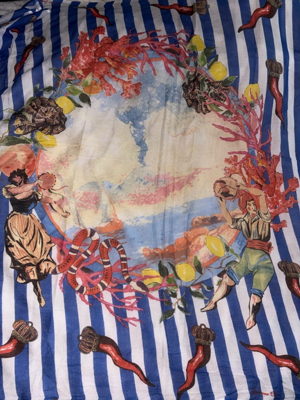 Antica Sartoria by Giacomo
Cinque Oversized Scarf Blue + White • 72” x 44” - Picture 2 of 9